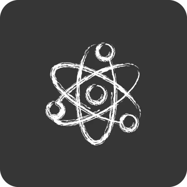 Атомна Енергія Ікона Підходить Символу Екології Крейдяний Стиль Простий Дизайн — стоковий вектор