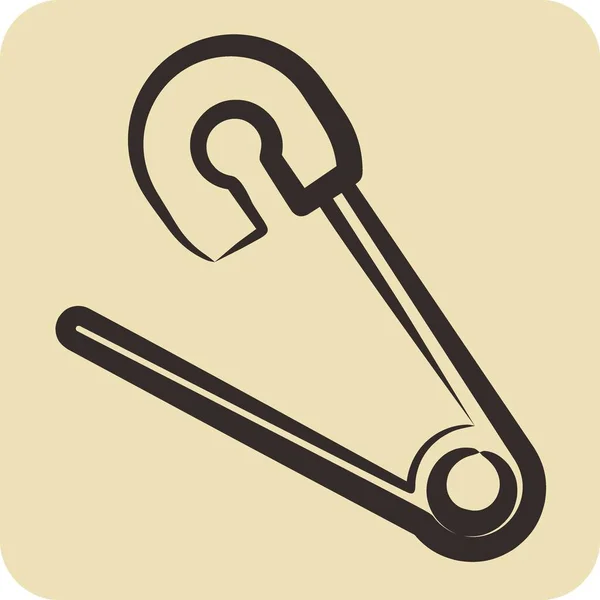 Icono Seguridad Pin Adecuado Para Símbolo Educación Estilo Dibujado Mano — Archivo Imágenes Vectoriales