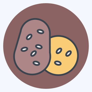 Icon Patates. Amerikan Yerli Sembolü ile ilgili. renk arkadaşı stili. Basit tasarım düzenlenebilir