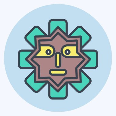 Simge Maskesi. Amerikan Yerli Sembolü ile ilgili. renk arkadaşı stili. Basit tasarım düzenlenebilir