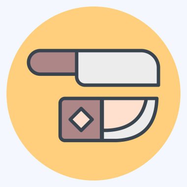 Simge Bıçağı. Amerikan Yerli Sembolü ile ilgili. renk arkadaşı stili. Basit tasarım düzenlenebilir