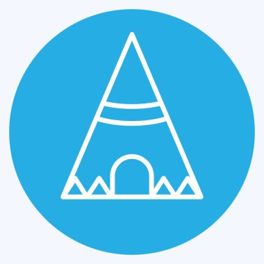 Icon Çadırı. Amerikan Yerli Sembolü ile ilgili. Mavi gözlü. Basit tasarım düzenlenebilir