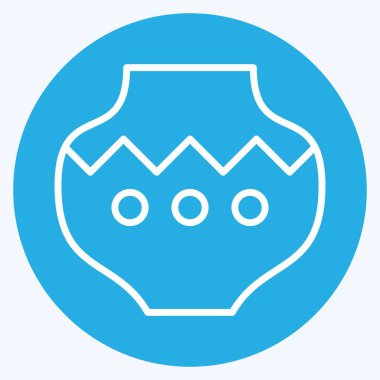 Simge çömleği. Amerikan Yerli Sembolü ile ilgili. Mavi gözlü. Basit tasarım düzenlenebilir