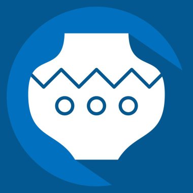 Simge çömleği. Amerikan Yerli Sembolü ile ilgili. Uzun gölge tarzı. Basit tasarım düzenlenebilir