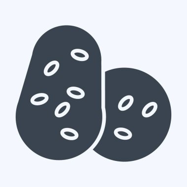 Icon Patates. Amerikan Yerli Sembolü ile ilgili. Kabartma tarzı. Basit tasarım düzenlenebilir