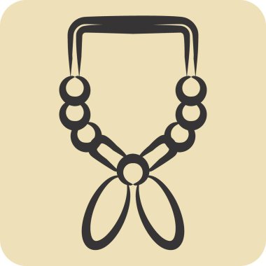 Simge gerdanlığı. Amerikan Yerli Sembolü ile ilgili. El çizimi tarzı. Basit tasarım düzenlenebilir