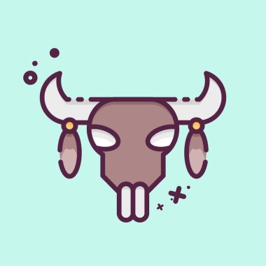 Icon Skull 2, Amerikan Yerli Sembolü ile ilişkili. MBE tarzı. Basit tasarım düzenlenebilir