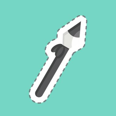 Çıkartma çizgisi Spear 'ı kesti. Amerikan Yerli Sembolü ile ilgili. Basit tasarım düzenlenebilir