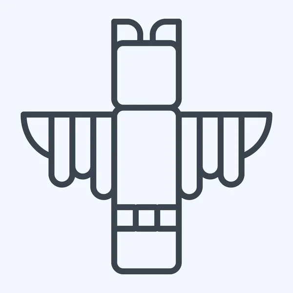 Εικονίδιο Τοτέμ Που Σχετίζονται Αμερικανικό Ιθαγενικό Σύμβολο Στυλ Γραμμής Απλό — Διανυσματικό Αρχείο