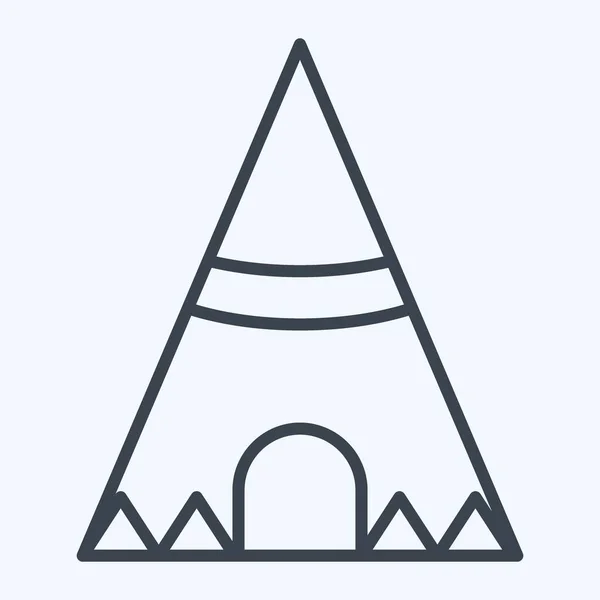 Icône Tipi Lié Symbole Autochtone Américain Style Ligne Conception Simple — Image vectorielle