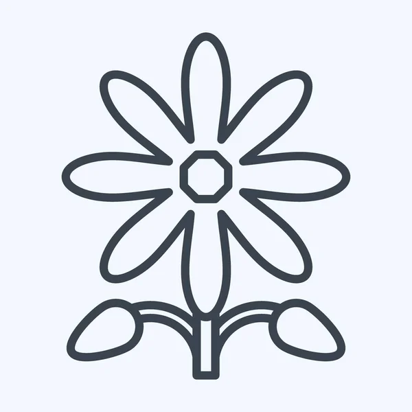 Икона Подсолнух Относится Символу Американских Индейцев Стиль Линии Простой Дизайн — стоковый вектор