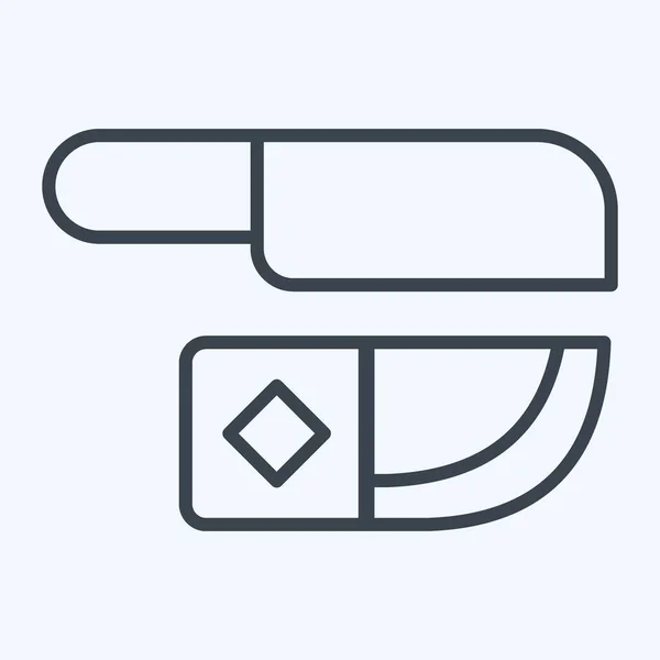 Faca Ícone Relacionado Símbolo Indígena Americano Estilo Linha Design Simples — Vetor de Stock