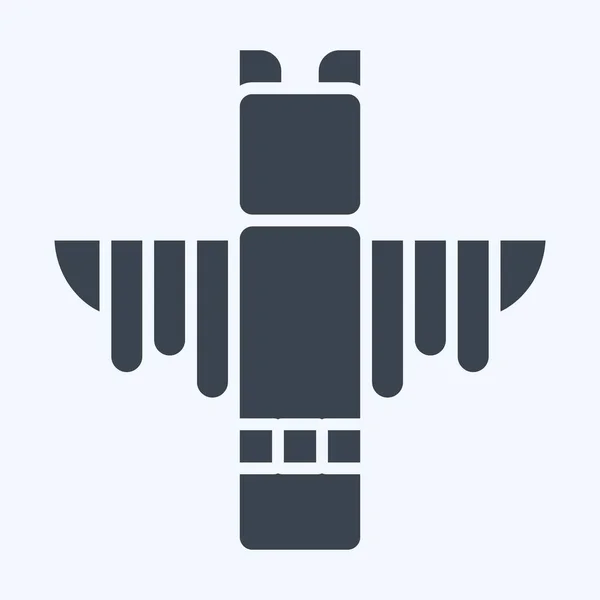 Icono Tótem Relacionado Con Símbolo Indígena Americano Estilo Glifo Diseño — Vector de stock