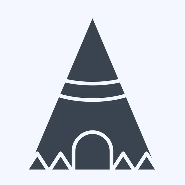 Icône Tipi Lié Symbole Autochtone Américain Style Glyphe Conception Simple — Image vectorielle