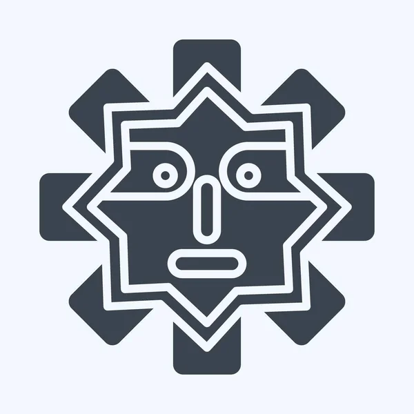 Иконная Маска Относится Символу Американских Индейцев Стиле Глифа Простой Дизайн — стоковый вектор