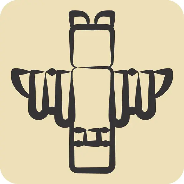 Icon Totem Relacionado Símbolo Indígena Americano Estilo Desenhado Mão Design — Vetor de Stock