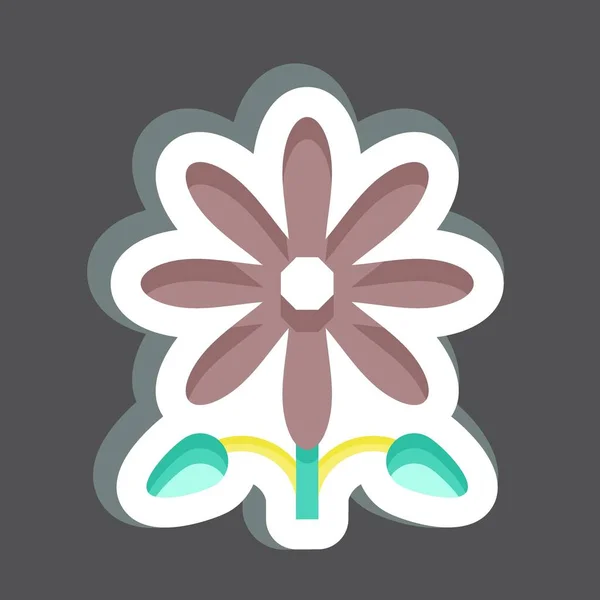 Sticker Floarea Soarelui Înrudită Simbolul Indigen American Design Simplu Editabil — Vector de stoc