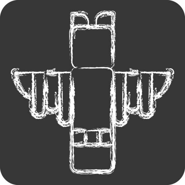 Icon Totem Relacionado Símbolo Indígena Americano Estilo Giz Design Simples — Vetor de Stock