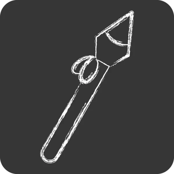 Icon Spear Vztahující Americkému Původnímu Symbolu Křídový Styl Jednoduchý Design — Stockový vektor