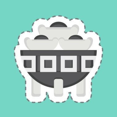 Çıkartma çizgisi Bowl 'u kesti. Çin Yeni Yıl sembolüyle ilgili. Basit tasarım düzenlenebilir