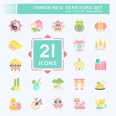 Çin Yeni Yılı Simgesi. Eğitim sembolüyle ilgili. Düz stil. Basit tasarım düzenlenebilir