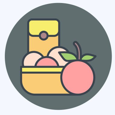 Icon Mandalina. Çin Yeni Yıl sembolüyle ilgili. renk arkadaşı stili. Basit tasarım düzenlenebilir