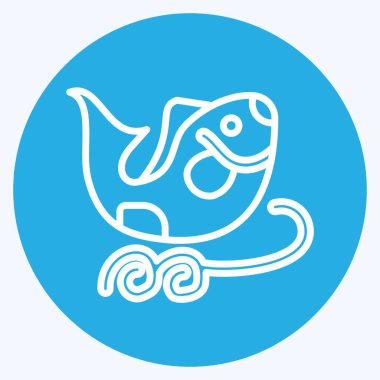 Simge Balıkları. Çin Yeni Yıl sembolüyle ilgili. Mavi gözlü. Basit tasarım düzenlenebilir