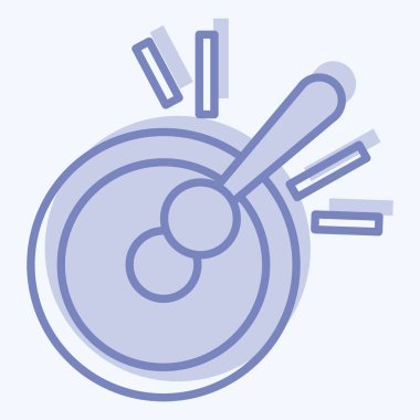 Icon Gong 'da. Çin Yeni Yıl sembolüyle ilgili. İki ton stili. Basit tasarım düzenlenebilir