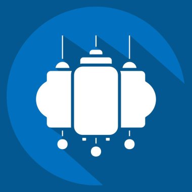 Simge Feneri. Çin Yeni Yıl sembolüyle ilgili. Uzun gölge tarzı. Basit tasarım düzenlenebilir