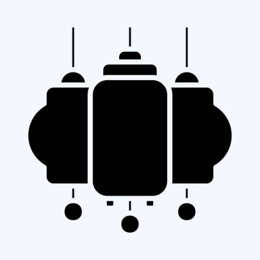 Simge Feneri. Çin Yeni Yıl sembolüyle ilgili. Kabartma tarzı. Basit tasarım düzenlenebilir