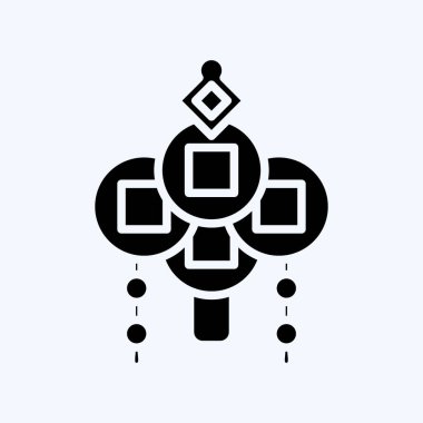 Simge Tılsımı. Çin Yeni Yıl sembolüyle ilgili. Kabartma tarzı. Basit tasarım düzenlenebilir