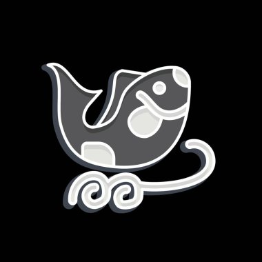 Simge Balıkları. Çin Yeni Yıl sembolüyle ilgili. Parlak bir stil. Basit tasarım düzenlenebilir