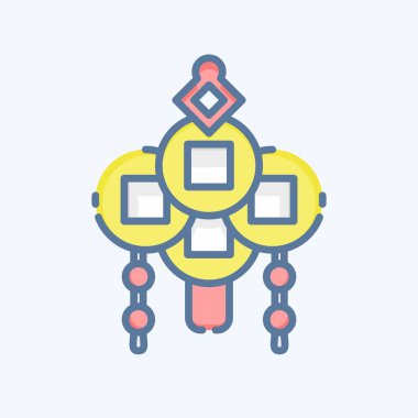 Simge Tılsımı. Çin Yeni Yıl sembolüyle ilgili. Karalama stili. Basit tasarım düzenlenebilir