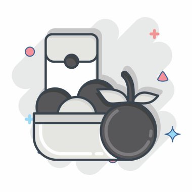 Icon Mandalina. Çin Yeni Yıl sembolüyle ilgili. Çizgi roman. Basit tasarım düzenlenebilir