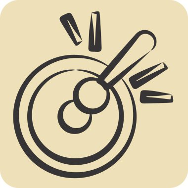 Icon Gong 'da. Çin Yeni Yıl sembolüyle ilgili. El çizimi tarzı. Basit tasarım düzenlenebilir