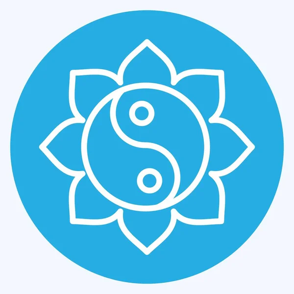 Icono Yin Yang Relacionado Con Símbolo Año Nuevo Chino Ojos — Vector de stock