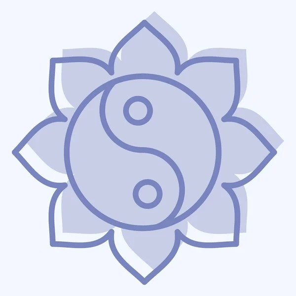 Icône Yin Yang Lié Symbole Nouvel Chinois Style Deux Tons — Image vectorielle