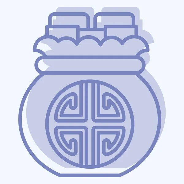 Icono Bolsa Dinero Relacionado Con Símbolo Año Nuevo Chino Estilo — Archivo Imágenes Vectoriales