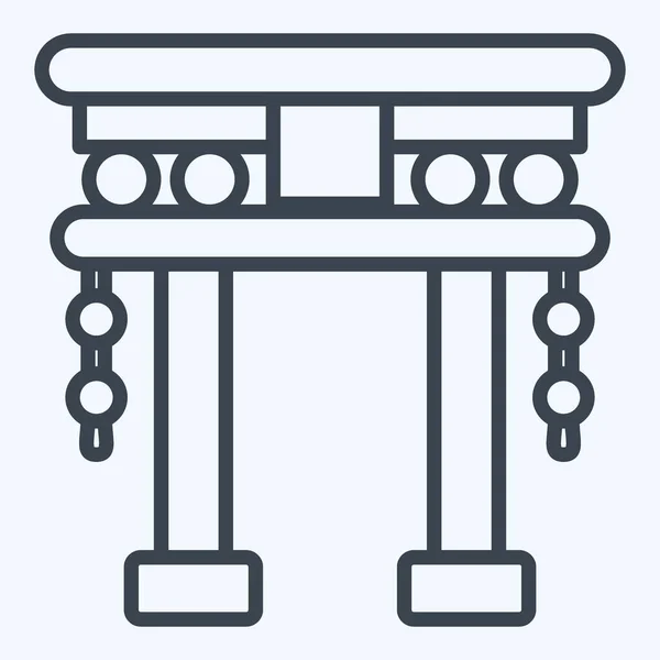 Puerta Icono Torii Relacionado Con Símbolo Año Nuevo Chino Estilo — Vector de stock