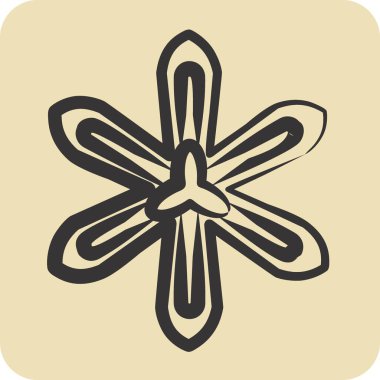 Simge safranı. Çiçek sembolüyle ilgili. El çizimi tarzı. Basit dizayn edilebilir. Basit resimleme