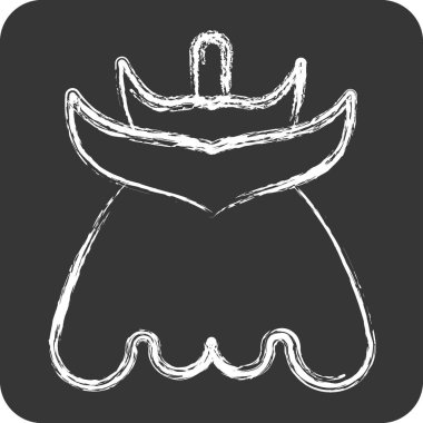 İkon Fuchsia. Çiçek sembolüyle ilgili. Tebeşir stili. Basit dizayn edilebilir. Basit resimleme