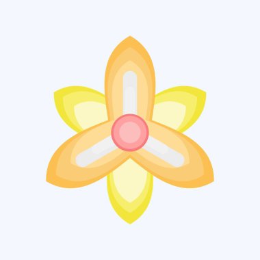 Simge Gladiolus. Çiçek sembolüyle ilgili. Düz stil. Basit dizayn edilebilir. Basit resimleme