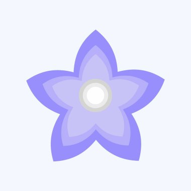 Simge Bollon. Çiçek sembolüyle ilgili. Düz stil. Basit dizayn edilebilir. Basit resimleme