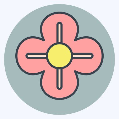 Simge Poppy. Çiçek sembolüyle ilgili. renk arkadaşı stili. Basit dizayn edilebilir. Basit resimleme