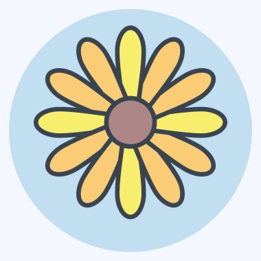 İkon Dahlia. Çiçek sembolüyle ilgili. renk arkadaşı stili. Basit dizayn edilebilir. Basit resimleme