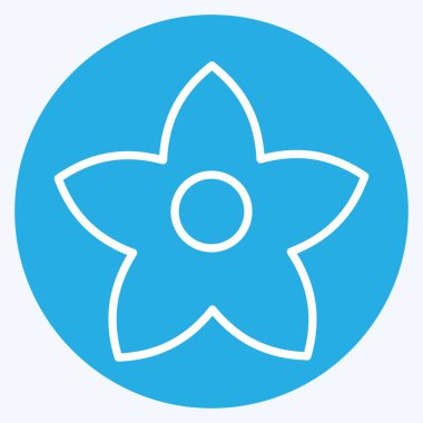 Simge Bollon. Çiçek sembolüyle ilgili. Mavi gözlü. Basit dizayn edilebilir. Basit resimleme