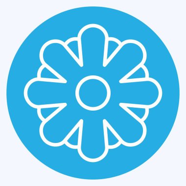 Simge Aster. Çiçek sembolüyle ilgili. Mavi gözlü. Basit dizayn edilebilir. Basit resimleme