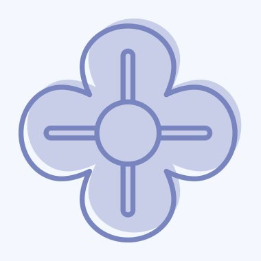 Simge Poppy. Çiçek sembolüyle ilgili. İki ton stili. Basit dizayn edilebilir. Basit resimleme