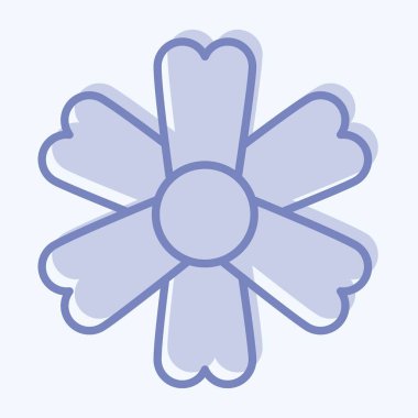 Icon Marigold. Çiçek sembolüyle ilgili. İki ton stili. Basit dizayn edilebilir. Basit resimleme