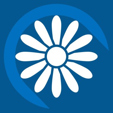 İkon Dahlia. Çiçek sembolüyle ilgili. Uzun gölge tarzı. Basit dizayn edilebilir. Basit resimleme